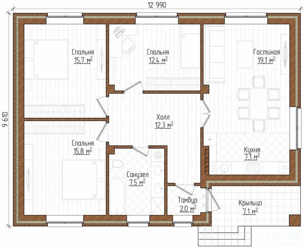 План дома Божонка